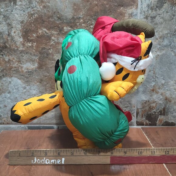 Vintage Paws Garfield And Odie Christmas Nylon Wreath Plush Stuffed Toy - Picture 11 of 14